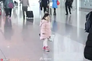 组图小泡芙一身粉色棉衣似洋娃娃机场飞奔撅嘴搞怪
