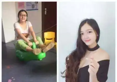 搞笑图片幽默段子笑话妹子在家和在外面就不是同一个人
