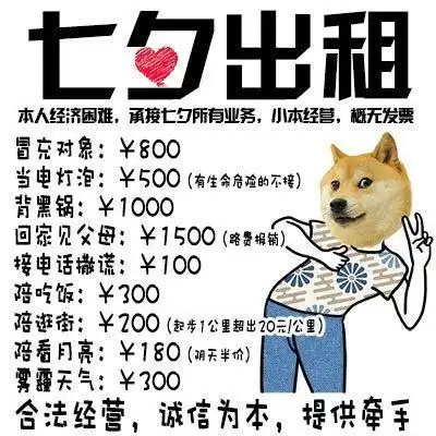 七夕本人出租,有意者请提前预约七夕搞笑表情包微信
