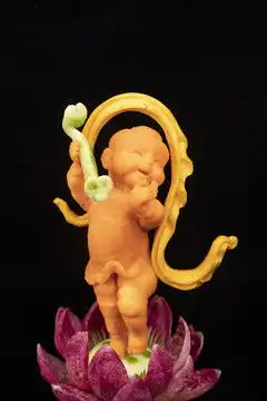 果蔬雕刻寿星,摄影素材,汇图网
