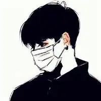 帅气的二次元男生头像戴口罩的图片
