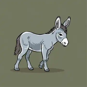 手绘驴插画元素设计模板下载设计素材素材下的动物素材设计模板
