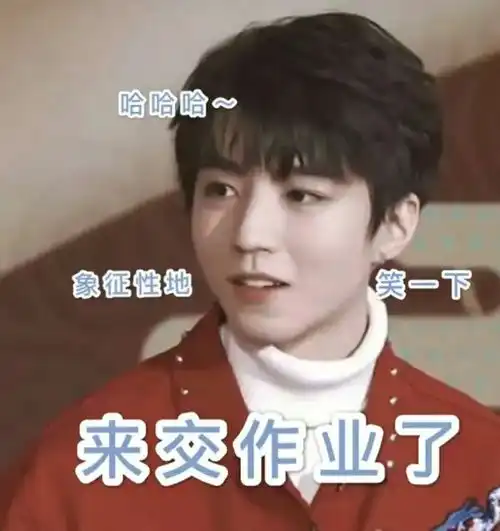 最近超火的爱豆交作业表情包
