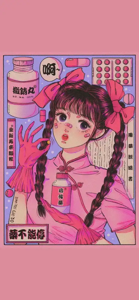 少女插画壁纸丨复古糖风.太惊艳了