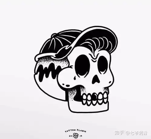 郑州纹身,纹身培训,纹身图库,手稿q版小骷髅
