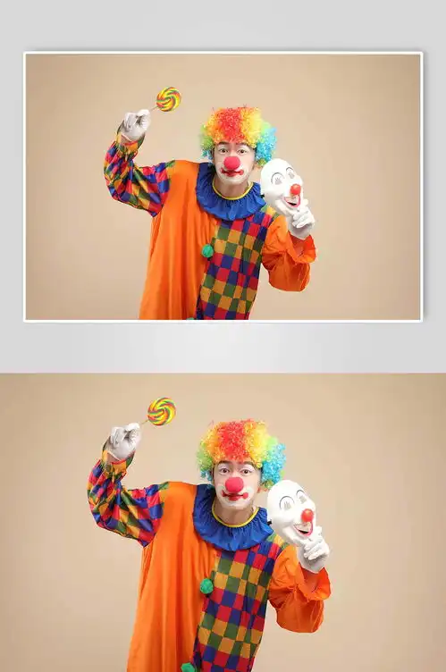 滑稽橘色小丑人物摄影图片素材13