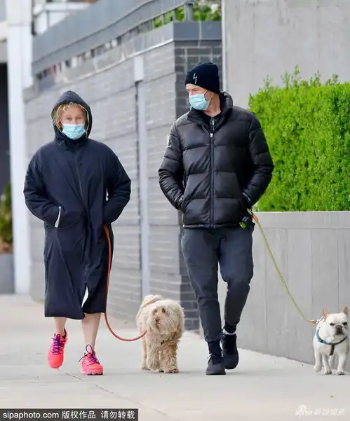 组图狼叔杰克曼戴口罩防疫与爱妻散步遛狗一路热聊
