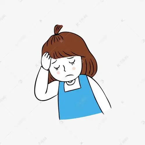 卡通q版头疼的女孩素材图片免费下载千库网
