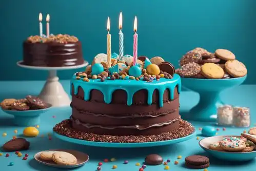 美食创意生日蛋糕动物奶油蛋糕摄影图图片创意海报下载至来源处