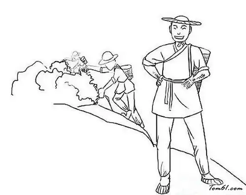 古人采草药简笔画图片儿童资源网手机版
