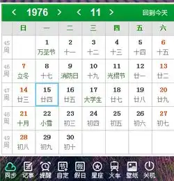 1976年公历农历对照表
