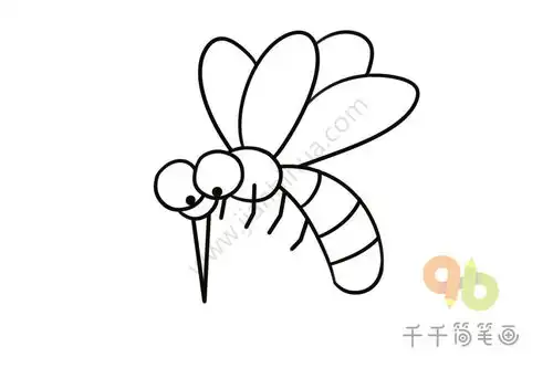 教你画蚊子简笔画

