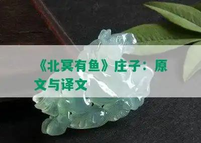 北冥有鱼庄子原文与译文
