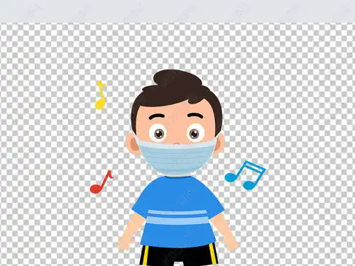 幼儿小朋友戴口罩人物卡通插画设计图片素材下载
