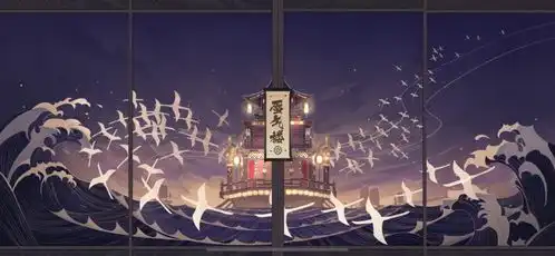 打卡海上日式温泉阴阳师百闻牌的温泉楼船
