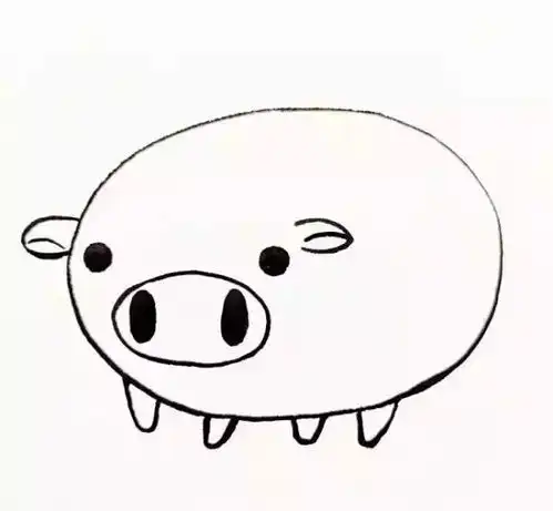 兴宏信亲子简笔画可爱的小猪来啦祝你2019猪年诸事顺利
