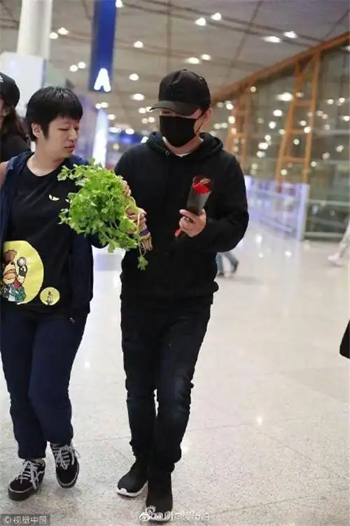 笑晕粉丝在机场送了黄渤一把芹菜
