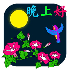 晚安心语唯美问候句子漂亮晚上好图片动态带字
