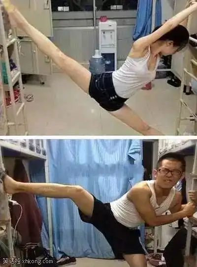 搞笑图片妹子的姿势,不是汉子可以随便学的

