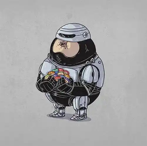 幽默插画当动漫英雄都是吃货

