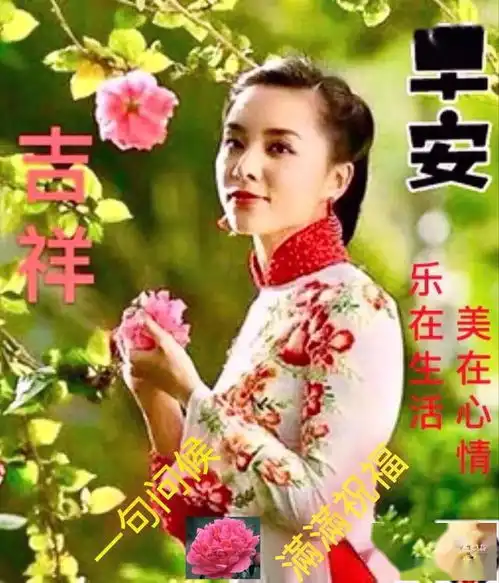 漂亮的美女早上好问候表情图片带字带祝福语