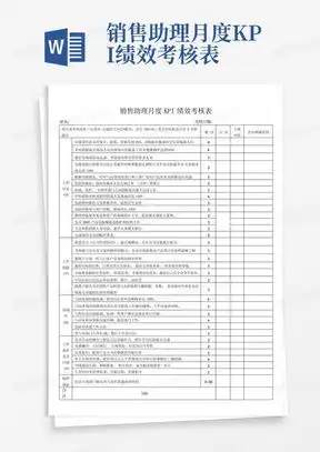 销售人员kpi绩效考核word模板下载熊猫办公
