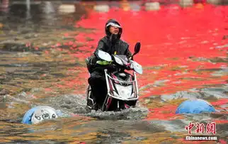沈阳遭大风暴雨袭击道路积水严重
