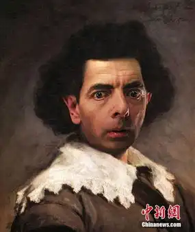 憨豆先生恶搞乱入名画蒙娜丽莎鼻孔朝天
