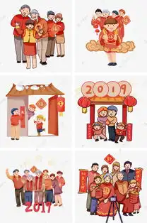 手绘卡通2019回家过年套图素材图片免费下载千库网
