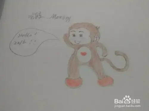 简笔画2016丙申年可爱小猴子画法
