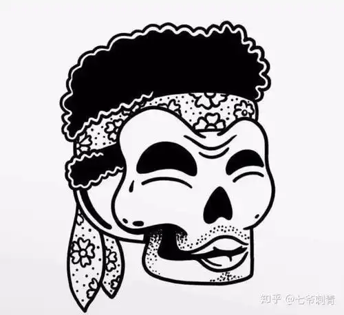 郑州纹身,纹身培训,纹身图库,手稿q版小骷髅
