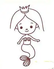 怎么画小美人鱼最好是简笔画漂亮
