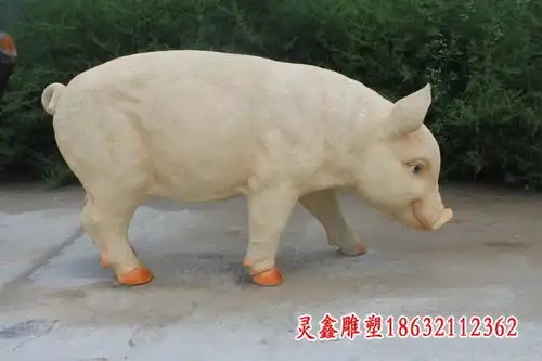 玻璃钢吉祥猪雕塑张掖猪树脂雕塑图片
