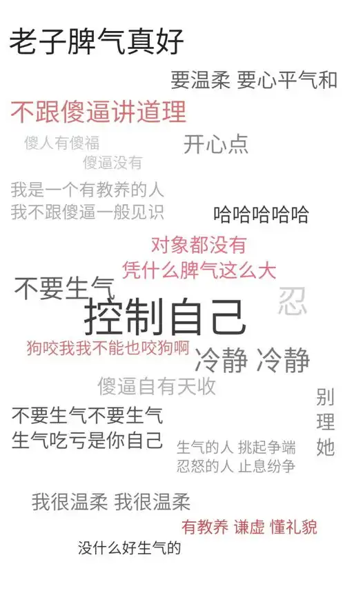 牛逼搞笑的个性手机壁纸带字老子脾气真好要温柔要心平气和
