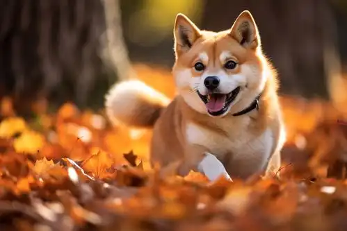 柴犬秋景中的动物摄影图片摄影
