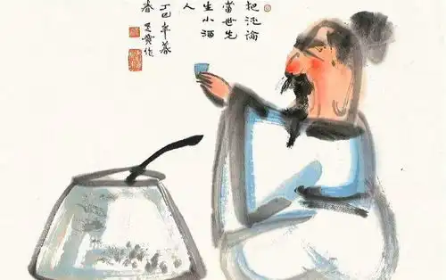 黄永玉创作的喝酒图,大都极具韵味,而他却是滴酒不沾的主
