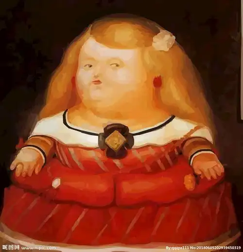 搞笑油画名作设计胖子版女孩名画图片
