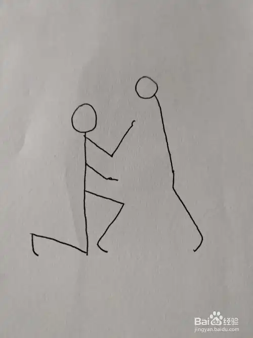 抖音情侣小人简笔画步骤
