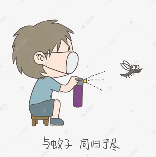 手绘插画有趣打蚊子小男孩与蚊子同归于尽免抠元素下载素材图片免费下载千库网
