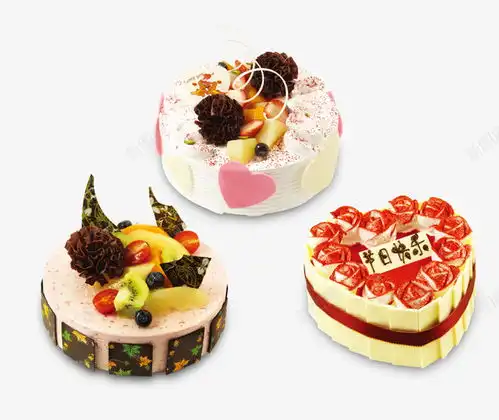 3款生日蛋糕矢量图平面电商创意素材生日蛋糕素材
