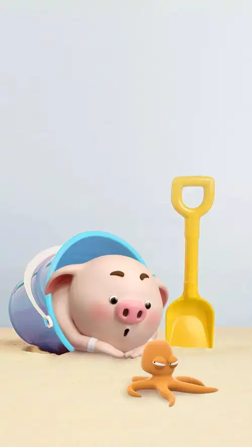 100张可爱小屁猪高清壁纸

