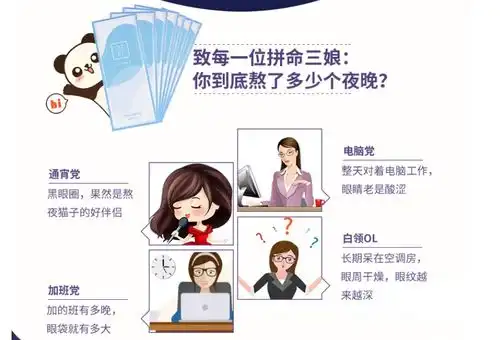伊的家熬夜熊猫眼贴膜都市女性该如何保养眼周肌肤
