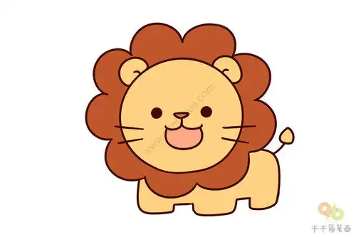 儿童填色画狮子简笔画
