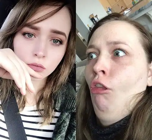 美女秒变丑女网上掀变丑热潮
