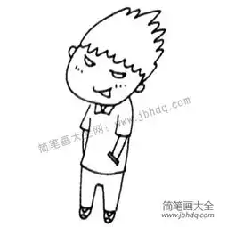 帅气的小男孩简笔画教程
