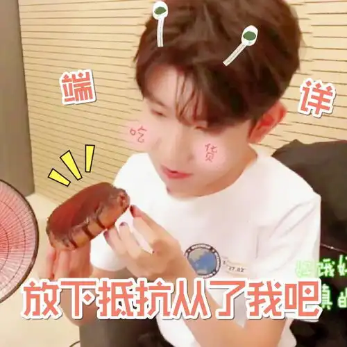 饭制源哥表情包吃货丸圆可可爱爱甜蜜蜜
