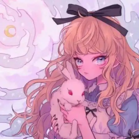 可爱卡通二次元女头,比较萌的少女人物插画
