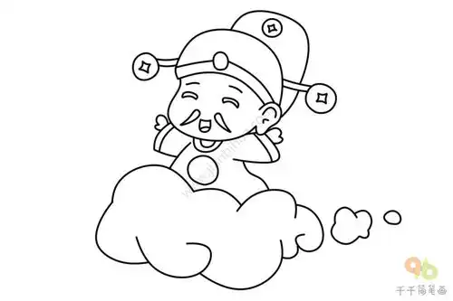 教你画财神爷简笔画
