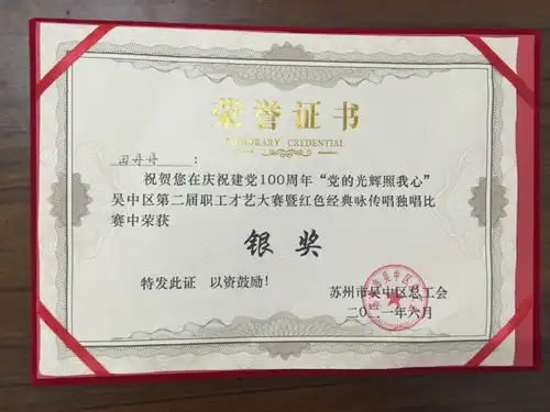 党的光辉照我心田丹丹老师获独唱比赛银奖
