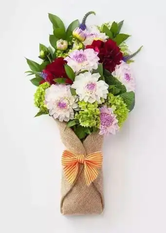 用麻布做的花束,美